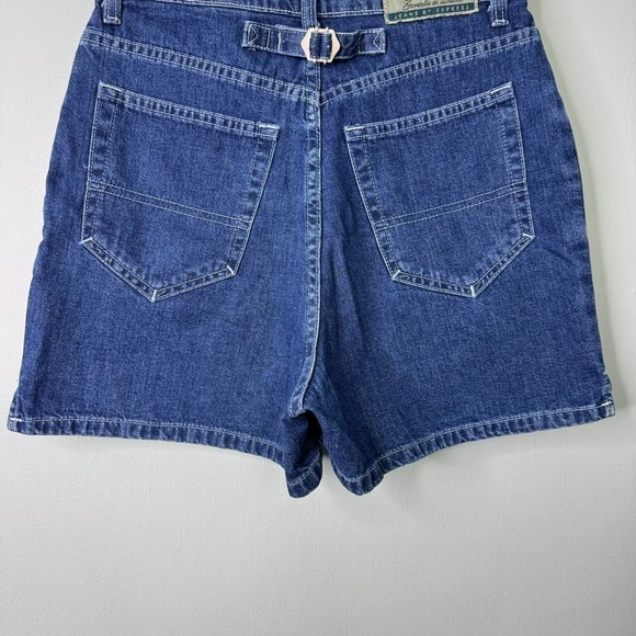VTG EXP Express Jeans 90s High Waisted Mom Shorts Dark Wash Denim Juniors' 9/10 - Picture 12 of 12
